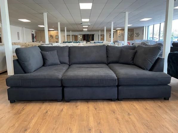 Cinema U Shape Sofa | Living Room Corner Suite with Footstool | Fabric