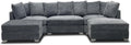 Bishop U Shape Sofa | Living Room Corner Suite with Footstool | Fabric