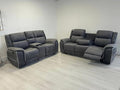 Hannah | Fabric | Electric Recliner | Grey | Sofas | 3+2+1 and Corner