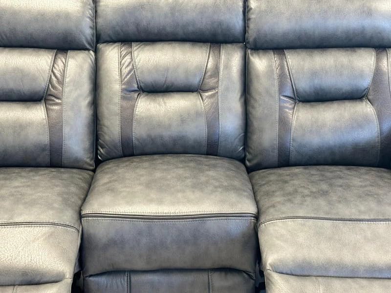 Nova Electric Recliner 3+2 seater Leather Sofa Set | Cupholders | USB Charging Ports | Elephant Grey | Leather Sofas