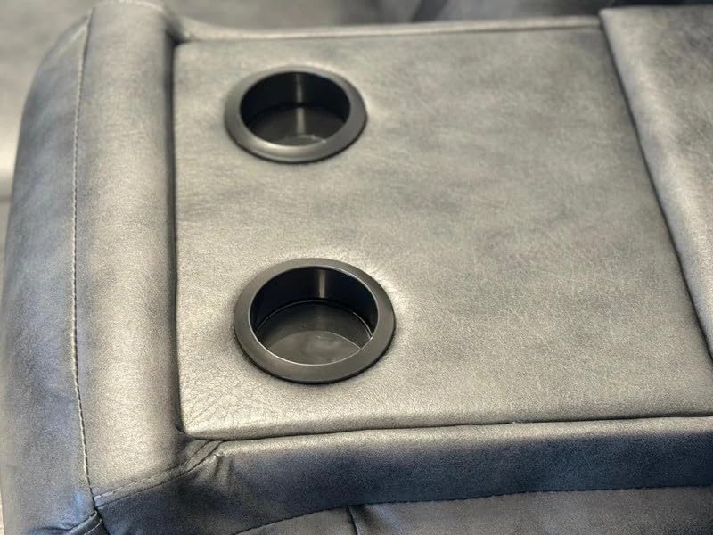 Nova Electric Recliner 3+2 seater Leather Sofa Set | Cupholders | USB Charging Ports | Elephant Grey | Leather Sofas