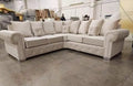 Epping cream plush velvet 2c2 corner sofa in living room