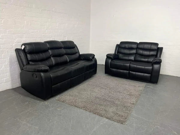 3+2 Roma Leather Recliner Sofas with Cupholders