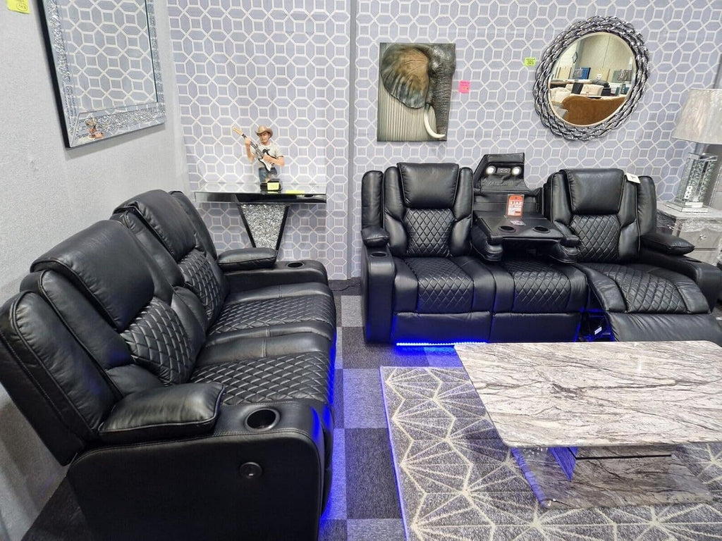 Orlando 3+2 Electric Recliner Sofa Set with USB and Wireless Charging