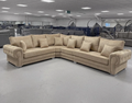 Verona Beige Chenille Corner Sofa 2C3 Sectional - Front View