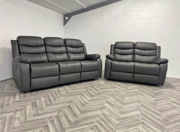 3+2 Roma Leather Recliner Sofas with Cupholders - IQ Sofas