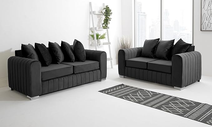Lilly 3+2 Sofa Set in Teddy Fabric - Modern Living Room Set