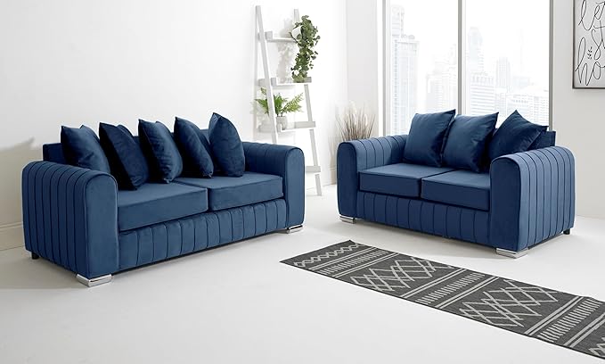 Lilly Sofa Set | Modern Scatterback Sofa with Foam Cushions | Available in 2 Seater, 3 Seater, 3+2, Corner |  Stylish Living Room Furniture | Plush | Velvet |