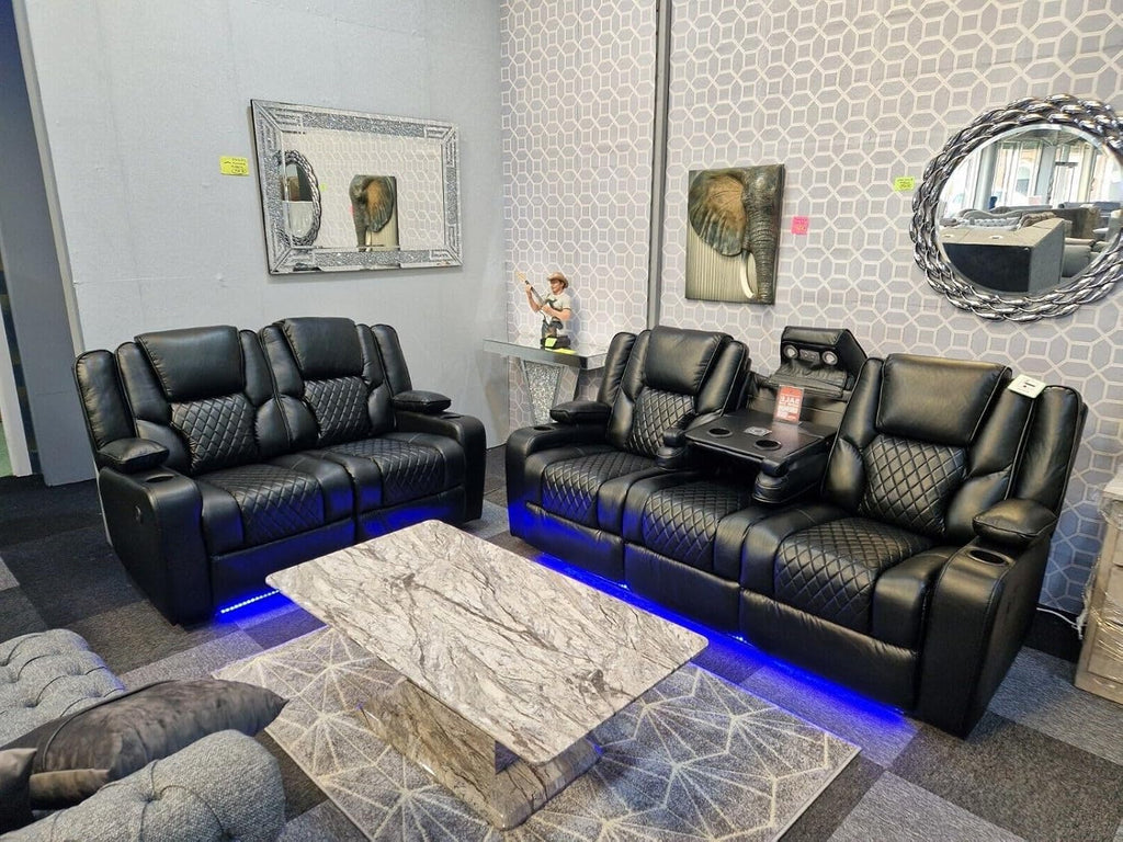 Orlando Electric Recliner 3+2 Sofa | Leather | USB | Cup Holders - IQ Sofas