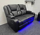 Electric Recliner Orlando 3+2 Sofa Set in Aire Leather | USB | Cup Holder
