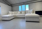 U-Shape | Bishop Corner Sofa | High Full Back | Cream Teddy Upgraded Seating
