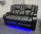 Electric Recliner Orlando 3+2 Sofa Set in Aire Leather | USB | Cup Holder
