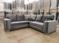 Special Offer – Luxury Layla Corner Sofa | Grey & Cream Plush | 2C2 | FREE DELIVERY