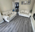 Front view of Verona pearl burnt orange 3 and 2 seater sofa set