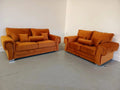Special Offer - Reduced Price!!!! Luxury Verona Sofa | Pearl |Burnt Orange | 3+2 Set |