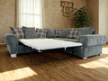 Grey Corner Sofa Bed with Mattress Fernando |Chesterfield |Scatter Back Cushions