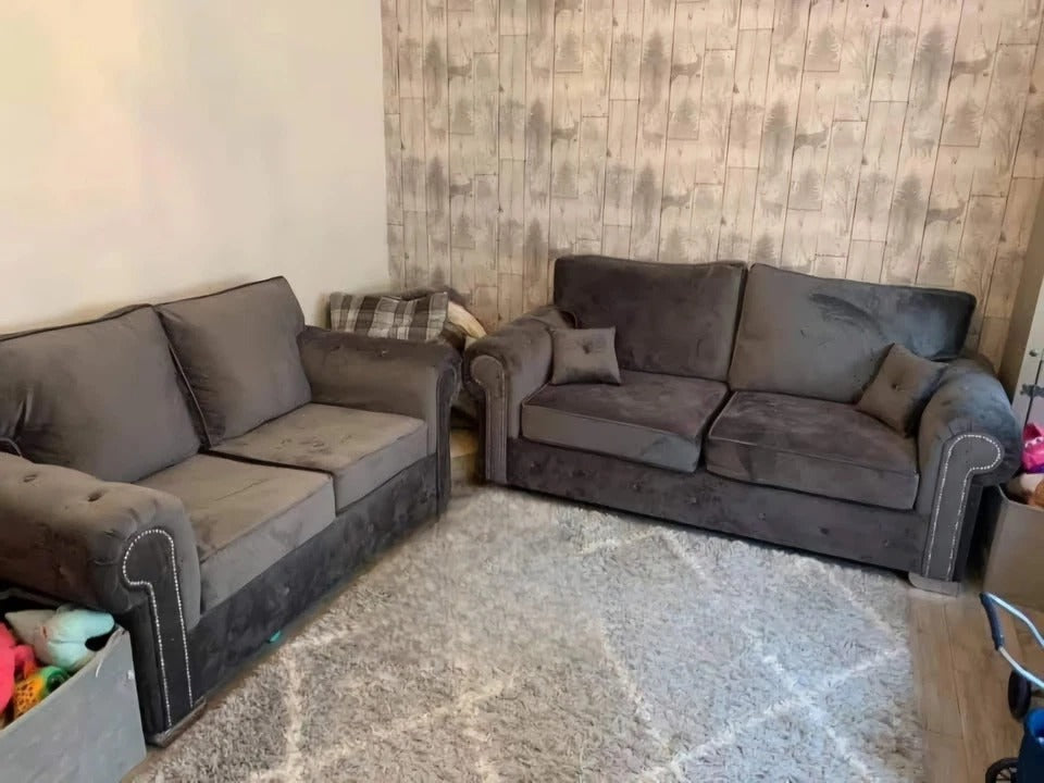 Special Offer – Luxury Olympia Sofa | Mole Plush | 3+2 Set | FREE DELIVERY